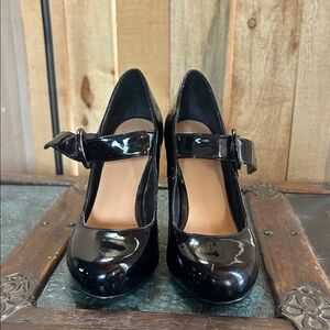 Bakers Black Patent Leather Heels